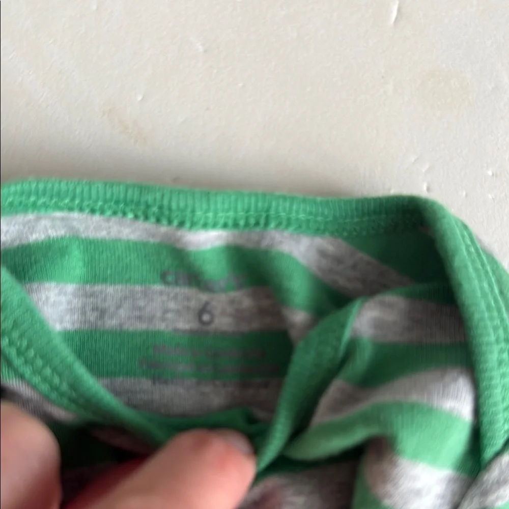 Carter’s Striped Kids One Piece Set - Green and Red Boys 6 Months